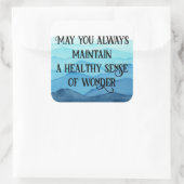 Verwondering Vierkante Sticker (Tas)