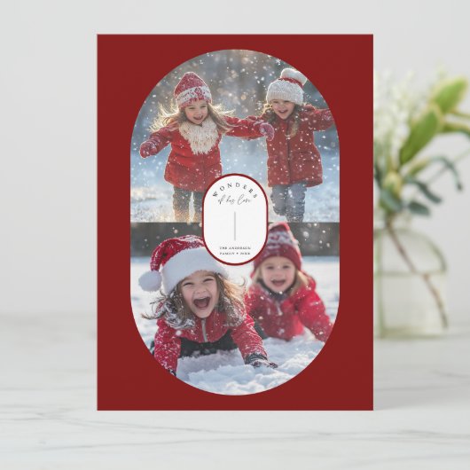 Verwondert zijn liefde religieuze kerstcapsule fot feestdagenkaart (Staand voorkant)