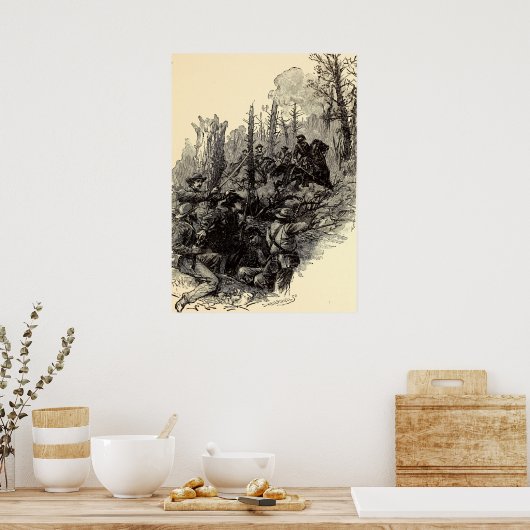 Verwonding van generaal Longstreet Poster (Keuken)