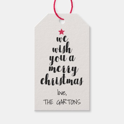 Verwoorde kerstboom gepersonaliseerde cadeau Label Cadeaulabel (Voorkant)