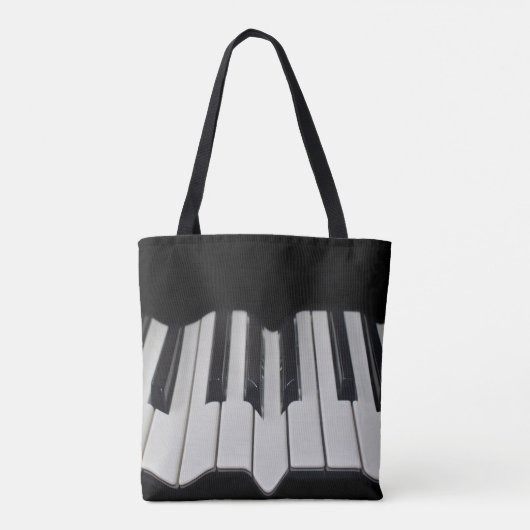 Verwrongen Piano Keys Canvas tas (Achterkant)