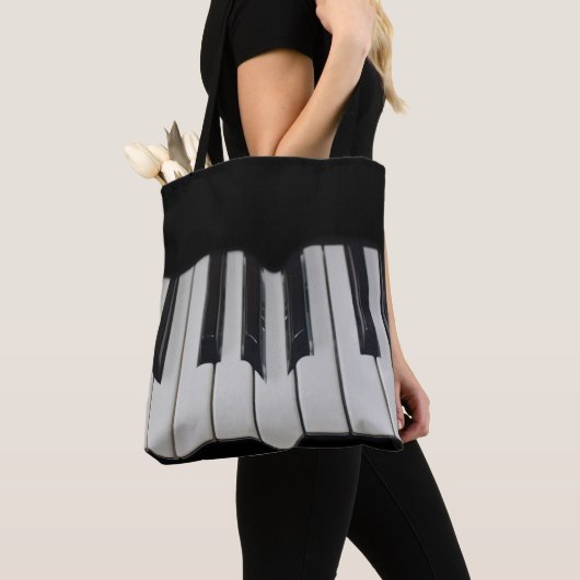 Verwrongen Piano Keys Canvas tas (Dichtbij)