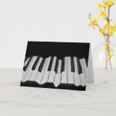 Verwrongen Piano Keys Wenskaart Kaart (Gele Bloem)