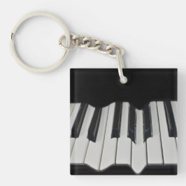Verwrongen Piano Sleutels Acryl Sleutel Ring Sleutelhanger