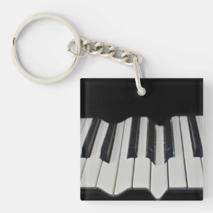 Verwrongen Piano Sleutels Acryl Sleutel Ring Sleutelhanger