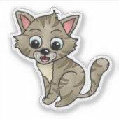 Verwunderte Katze Sticker (Voorkant)