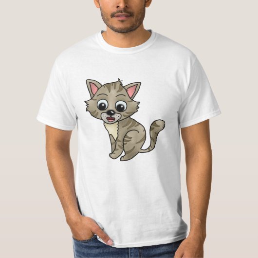 Verwunderte Katze T-shirt (Voorkant)