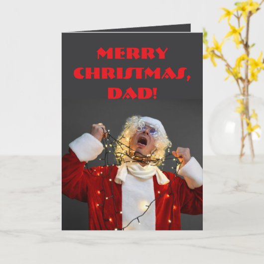 VERWURGDE VADER KERST KAART (Gele Bloem)