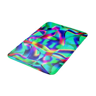 Very colorful curved shapes, green prevails over.. badmat
