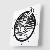 Very Cool Coffee Cup and Saucer Wall Clock Vierkante Klok (Hoek)