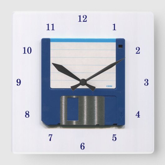 Very Cool Floppy Disk Wall Clock Vierkante Klok (Voorkant)