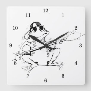 Very Cool Frog Wall Clock Vierkante Klok