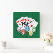 Very Fun Royal Straight Flush Casino Wall Clock Vierkante Klok (Huis)