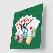 Very Fun Royal Straight Flush Casino Wall Clock Vierkante Klok (Hoek)