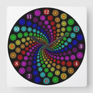 Very Fun Vortex Wall Clock Vierkante Klok
