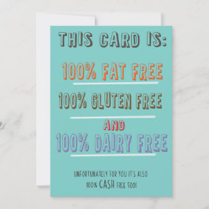 very funny 'fat free 'card! feestdagenkaart