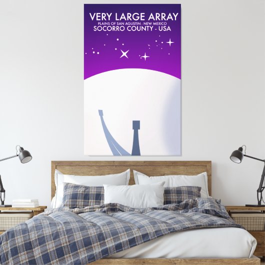 Very Large Array ruimteobservatorium ruimte kunst. Canvas Afdruk (Insitu (Slaapkamer))