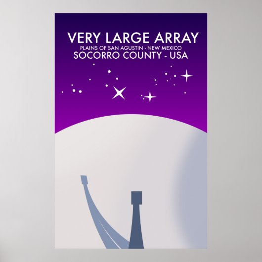 Very Large Array ruimteobservatorium ruimte kunst. Poster (Voorkant)
