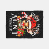 Very Merry Aunt Reindeer Matching Christmas Fleece Deken (Voorkant (Horizontaal))