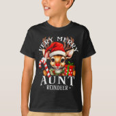 Very Merry Aunt Reindeer Matching Christmas  T-shirt (Voorkant)