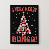 Very Merry Bunco Christmas Tree Dice Game Night Button (Voorkant)