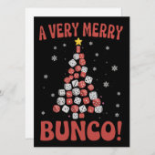 Very Merry Bunco Christmas Tree Dice Game Night Feestdagenkaart (Voorkant / Achterkant)