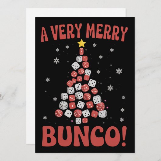 Very Merry Bunco Christmas Tree Dice Game Night Feestdagenkaart (Voorkant / Achterkant)