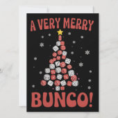 Very Merry Bunco Christmas Tree Dice Game Night Feestdagenkaart (Voorkant)