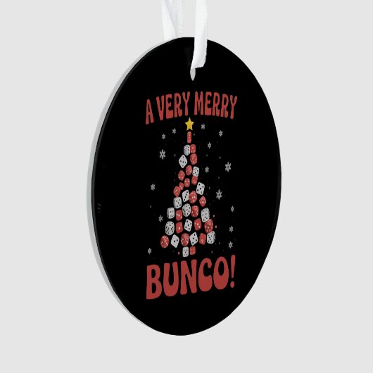 Very Merry Bunco Christmas Tree Dice Game Night Ornament (voorkant)