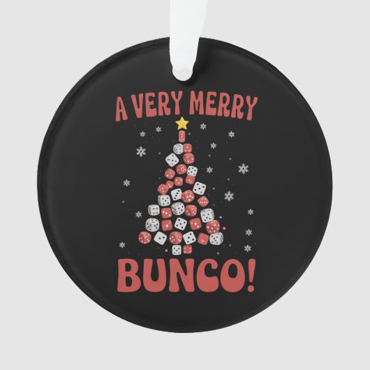 Very Merry Bunco Christmas Tree Dice Game Night Ornament (voorkant)