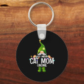 Very Merry Cat Mom Gnome Christmas Matching  Sleutelhanger (Voorkant)