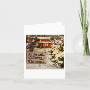 Very Merry Christmas Classic Traditional Winter Feestdagen Kaart