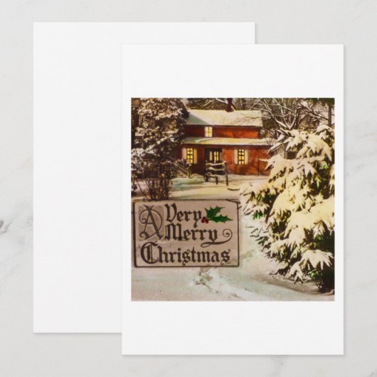 Very Merry Christmas Classic Traditional Winter Feestdagenkaart (Voorkant / Achterkant)