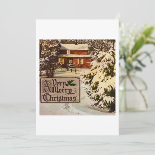 Very Merry Christmas Classic Traditional Winter Feestdagenkaart (Staand voorkant)