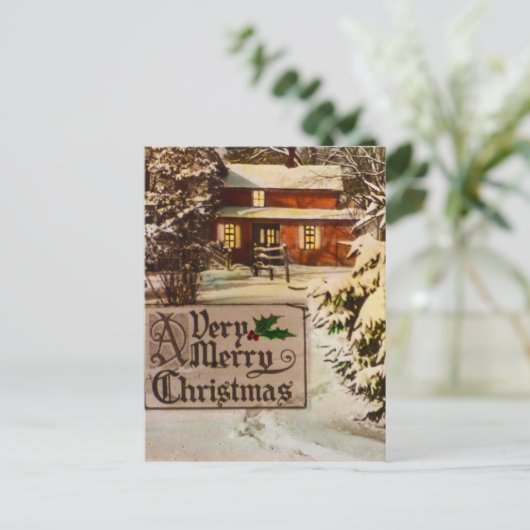 Very Merry Christmas Classic Traditional Winter Feestdagenkaart (Staand voorkant)