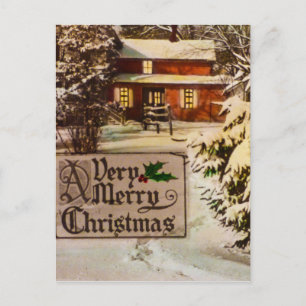 Very Merry Christmas Classic Traditional Winter Feestdagenkaart
