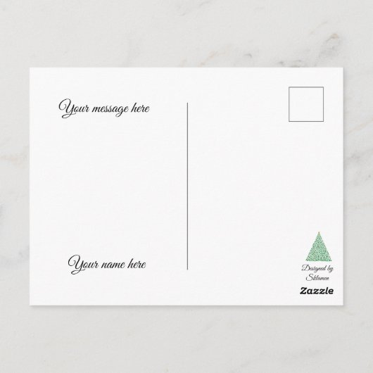 Very Merry Christmas Tree on Pink Postcard Briefkaart (Achterkant)
