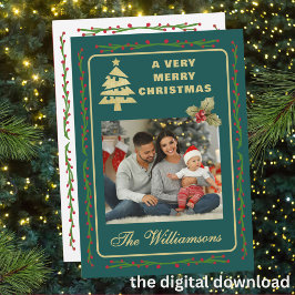 Very Merry Christmas Two Photo Feestdagenkaart