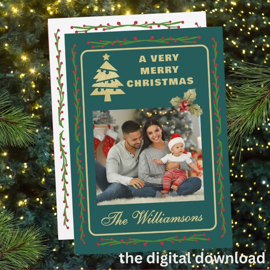 Very Merry Christmas Two Photo Feestdagenkaart