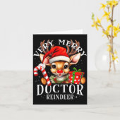 Very Merry Doctor Reindeer Matching Christmas Kaart (Gele Bloem)