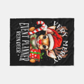 Very Merry Event Planner Reindeer Matching Christm Fleece Deken (Voorkant (Horizontaal))