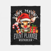 Very Merry Event Planner Reindeer Matching Christm Fleece Deken (Voorkant)