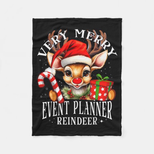 Very Merry Event Planner Reindeer Matching Christm Fleece Deken (Voorkant)