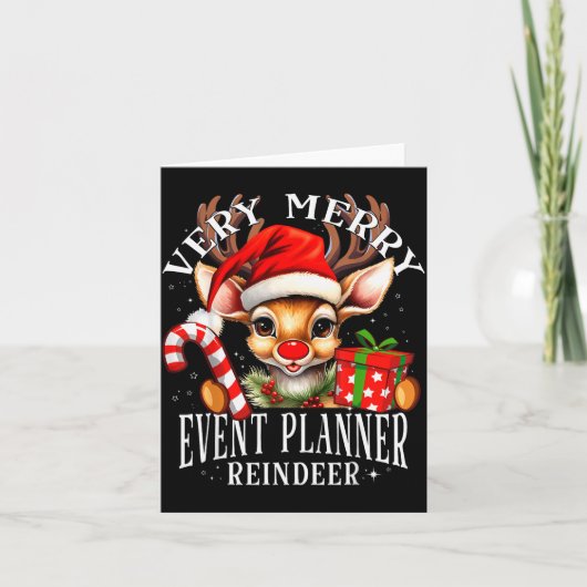 Very Merry Event Planner Reindeer Matching Christm Kaart (Voorkant)