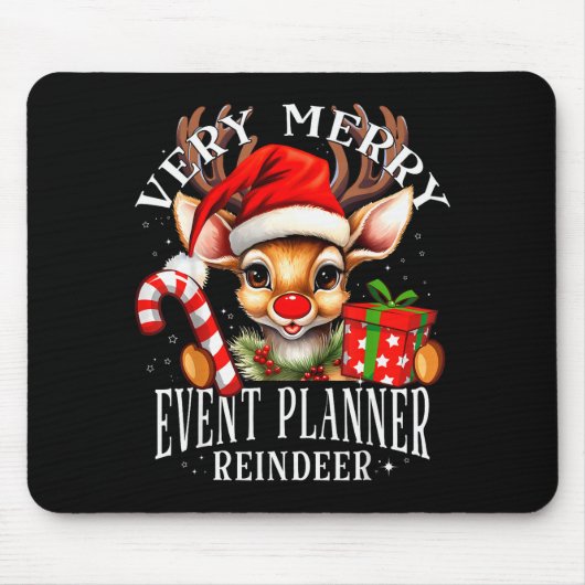 Very Merry Event Planner Reindeer Matching Christm Muismat (Voorkant)