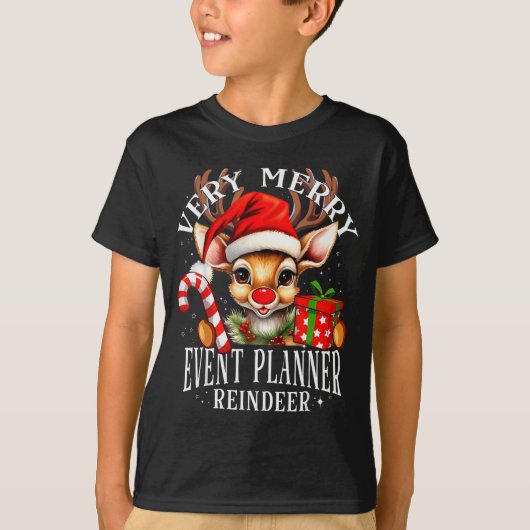 Very Merry Event Planner Reindeer Matching Christm T-shirt (Voorkant)
