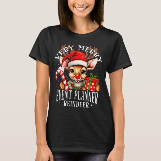 Very Merry Event Planner Reindeer Matching Christm T-shirt (Voorkant)