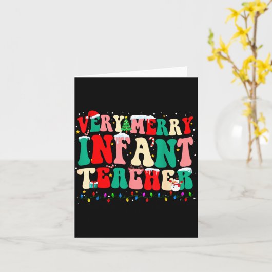 Very Merry Infant Teacher Funny Infant Squad Chris Kaart (Gele Bloem)