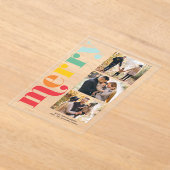 "Very Merry" Kerstgalerij van 3 foto's Acryl Uitnodigingen (Laagn)