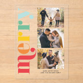 "Very Merry" Kerstgalerij van 3 foto's Acryl Uitnodigingen (Voorkant)